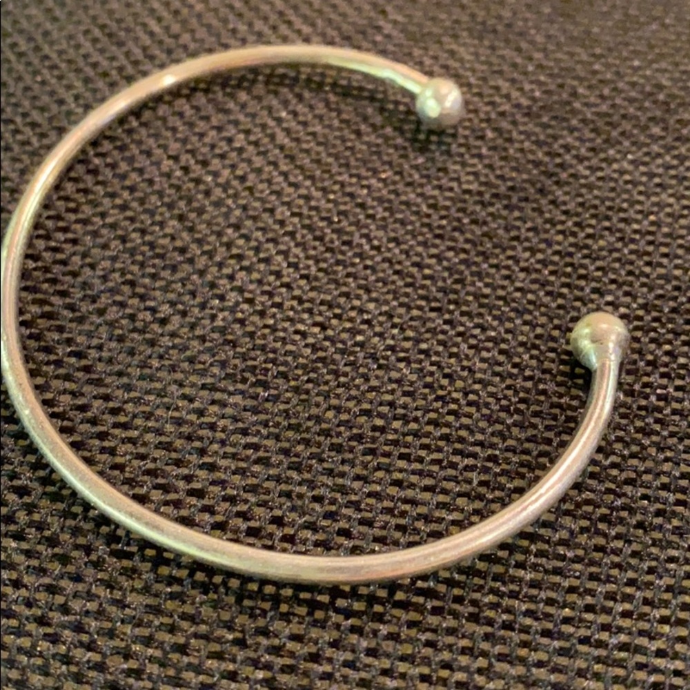 Sterling Silver Cuff Bracelet Removable Bead - image 3
